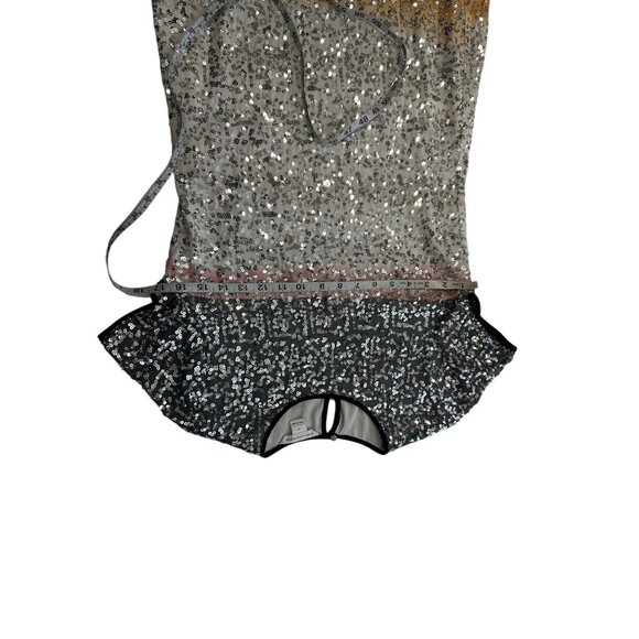 Diane Von Furstenberg Sequin Ombre Mini Dress Black/Gold Short Sleeve Womens 4 - Picture 9 of 10